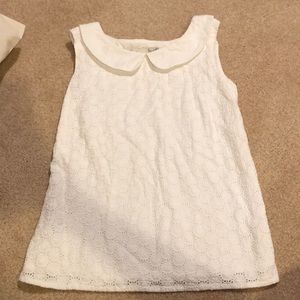 White sleeveless eyelet Boden top with collar